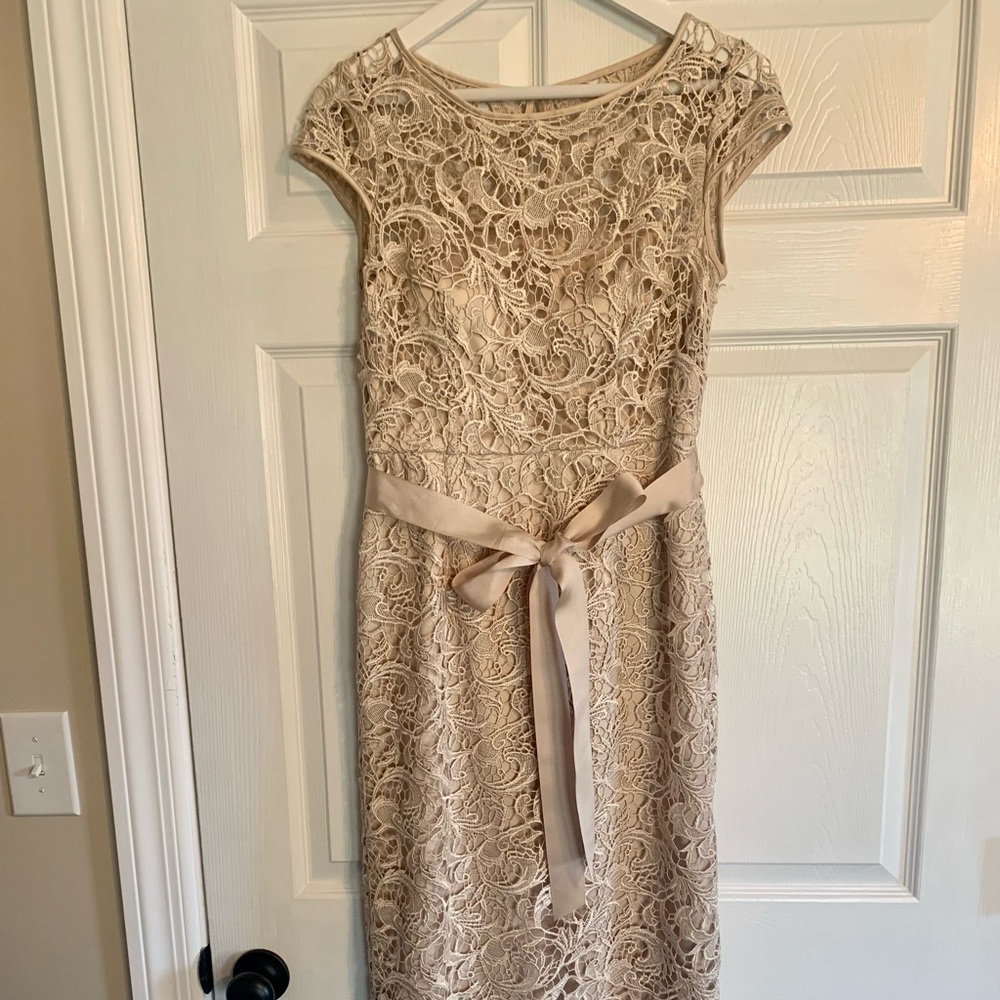 Adrianna Papell Ankle length lace dress.